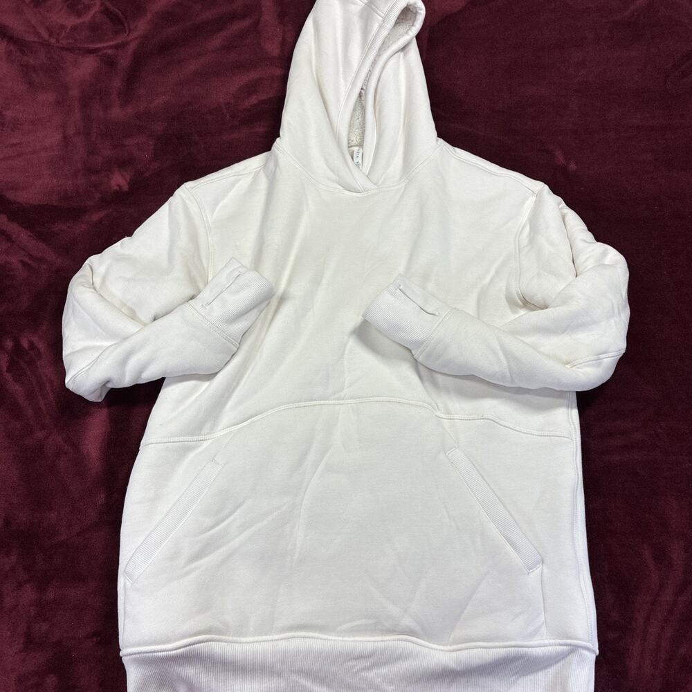 Athleta Reversible Sherpa Sweatshirt Women's M -SEA SALT (Off White) 511866
